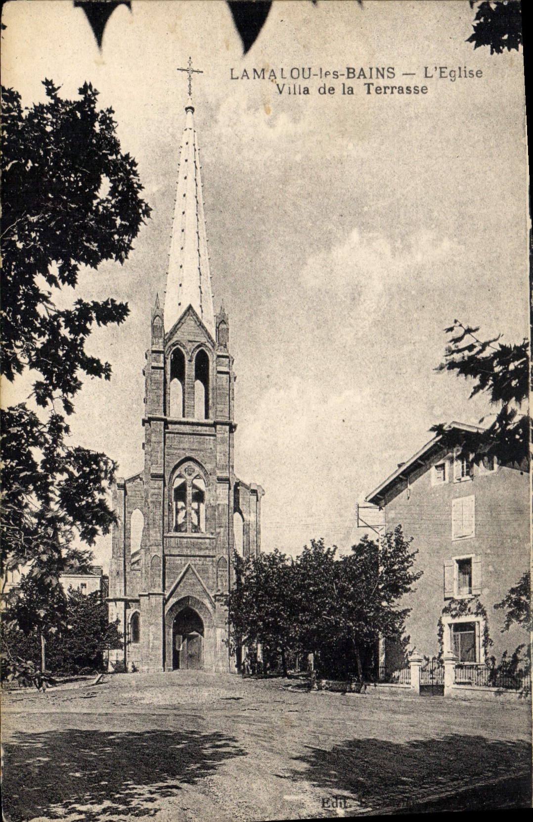 CPA LAMALOU les BAINS L'Eglise Villa de la Terrasse