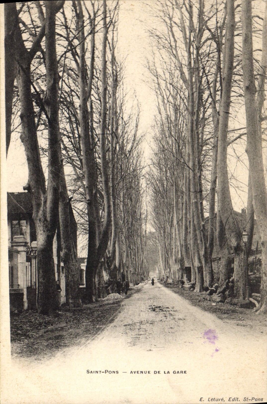 CPA SAINT PONS AVENUE DE LA GARE
