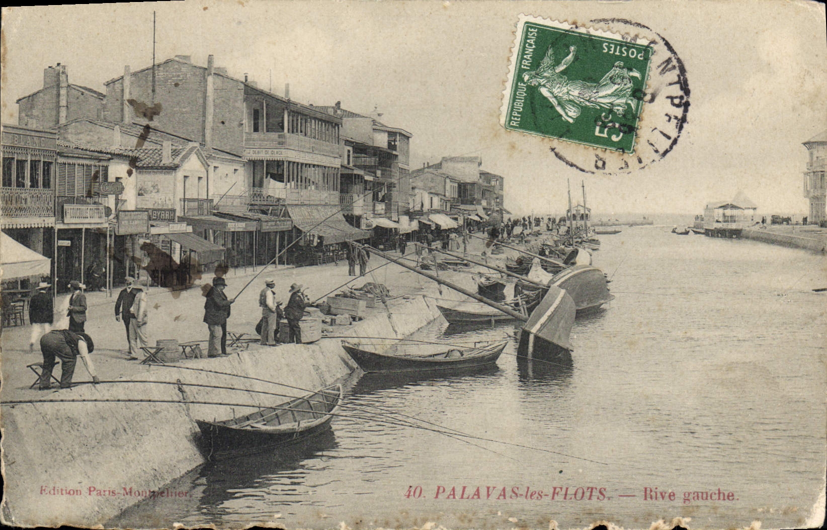 CPA PALAVAS les FLOTS Rive gauche