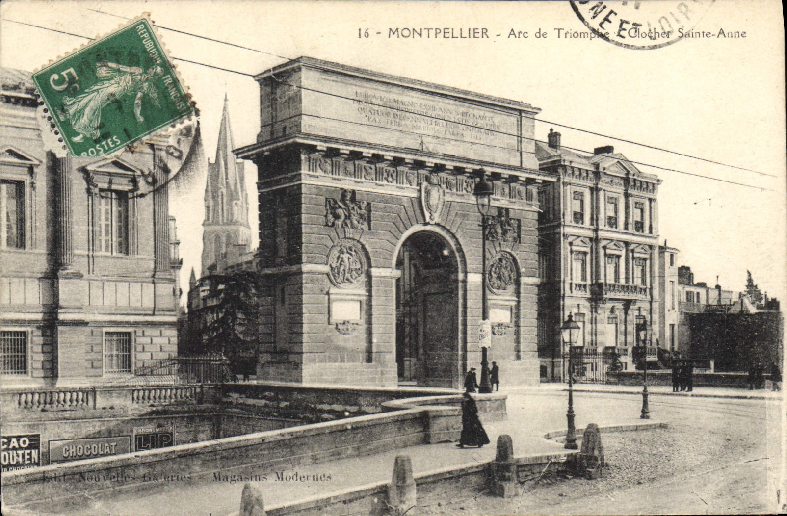CPA MONTPELLIER Arc de Triomphe Clocher Sainte Anne