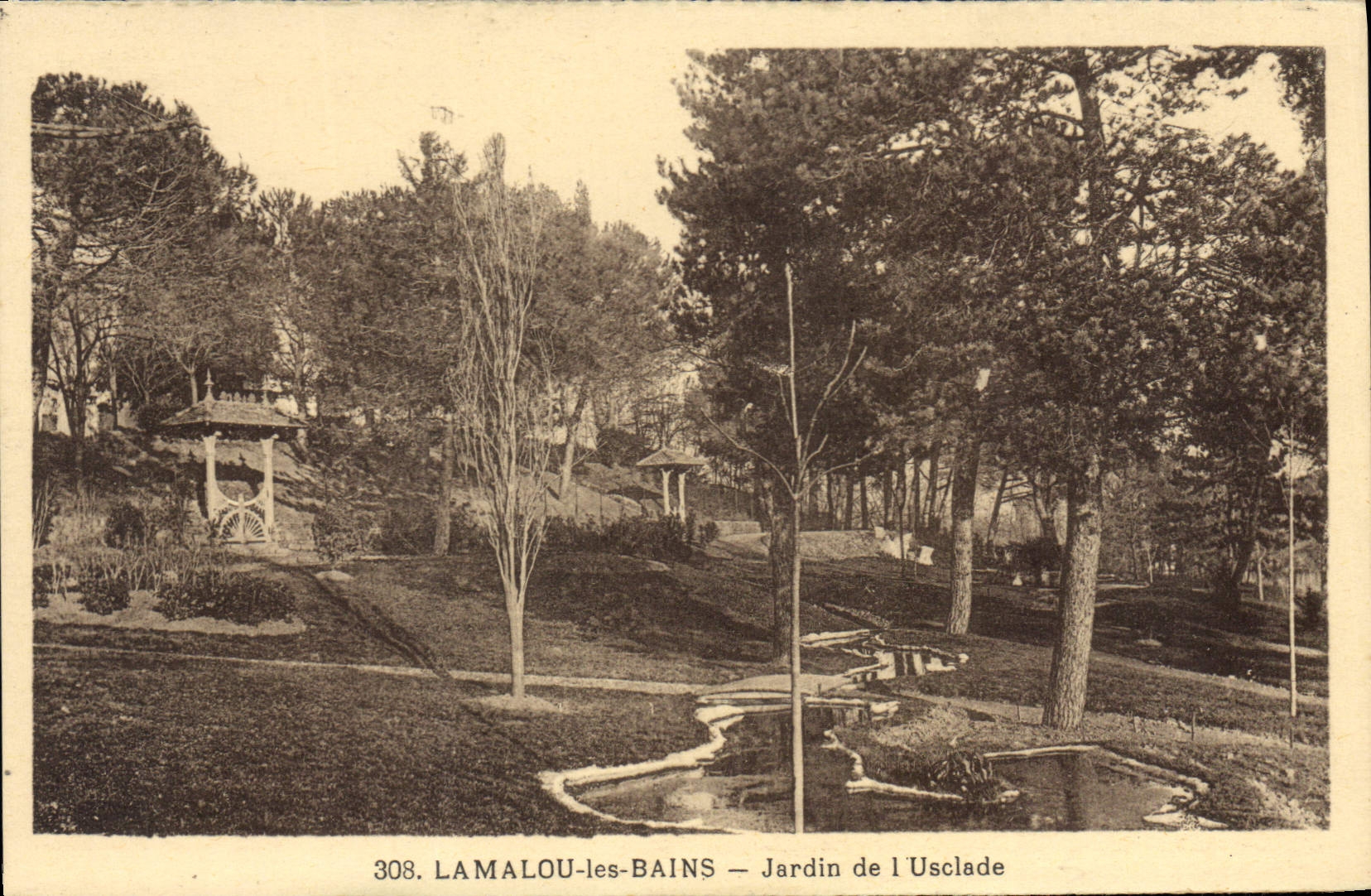 CPA LAMALOU les BAINS Jardin de l Usclade