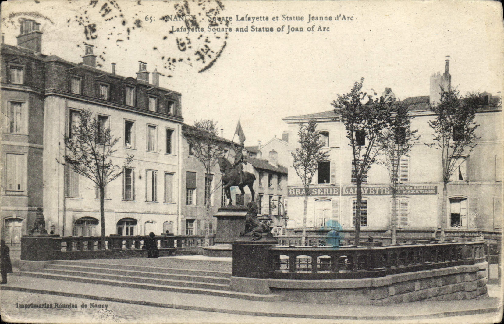CPA NANCY Square Lafayette et statue Jeanne d'Arc 