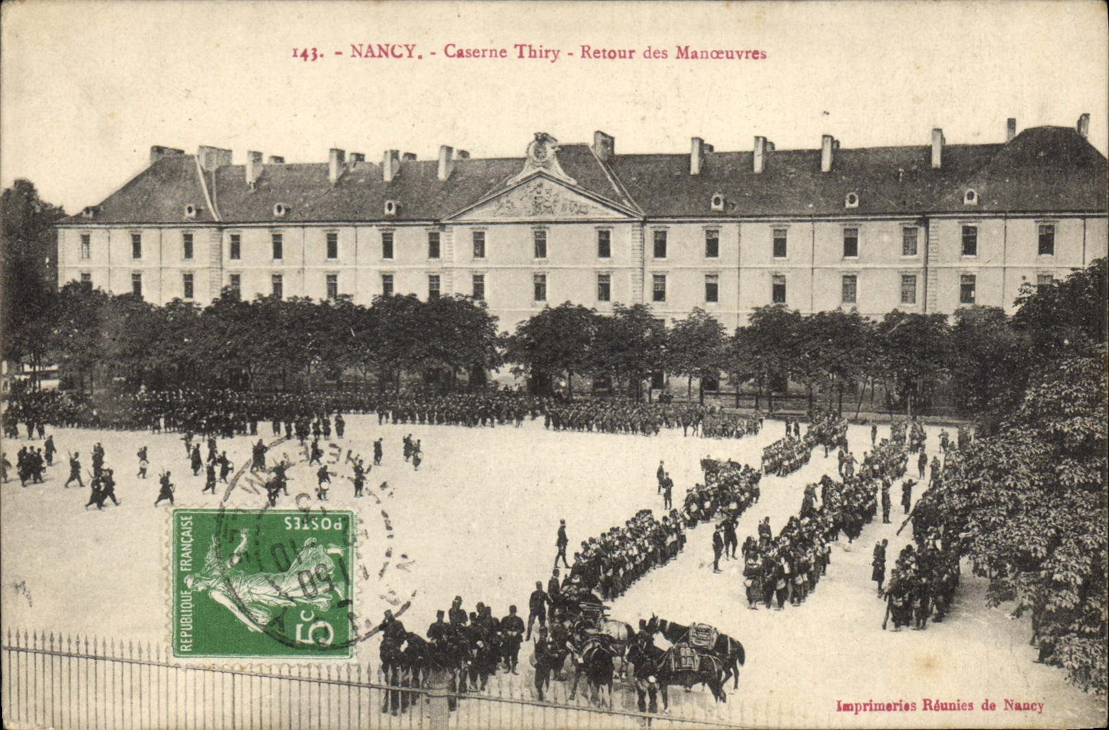 CPA NANCY Caserne Thiry Retour des manœuvre Militaria