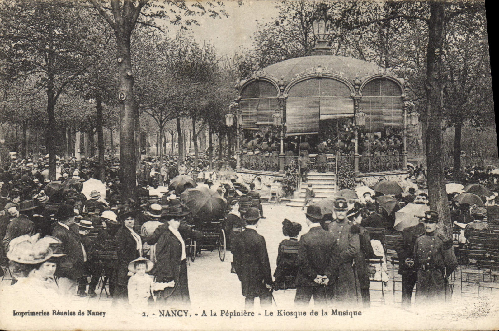 CPA NANCY La Pepiniere Kiosque de Musique Militaria