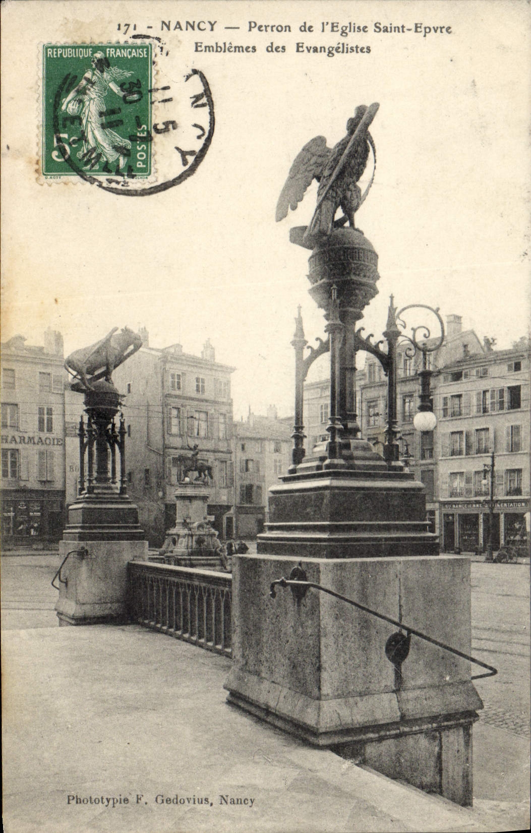 CPA Nancy Perron de l'Eglise Saint Epvre Emblemes des Evangelistes 