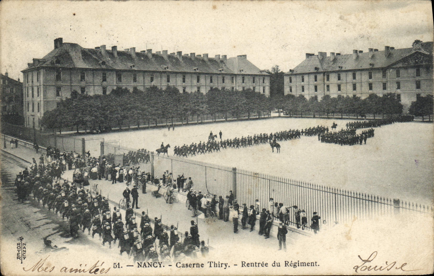 CPA Nancy Caserne Thiry Rentree du Regiment 