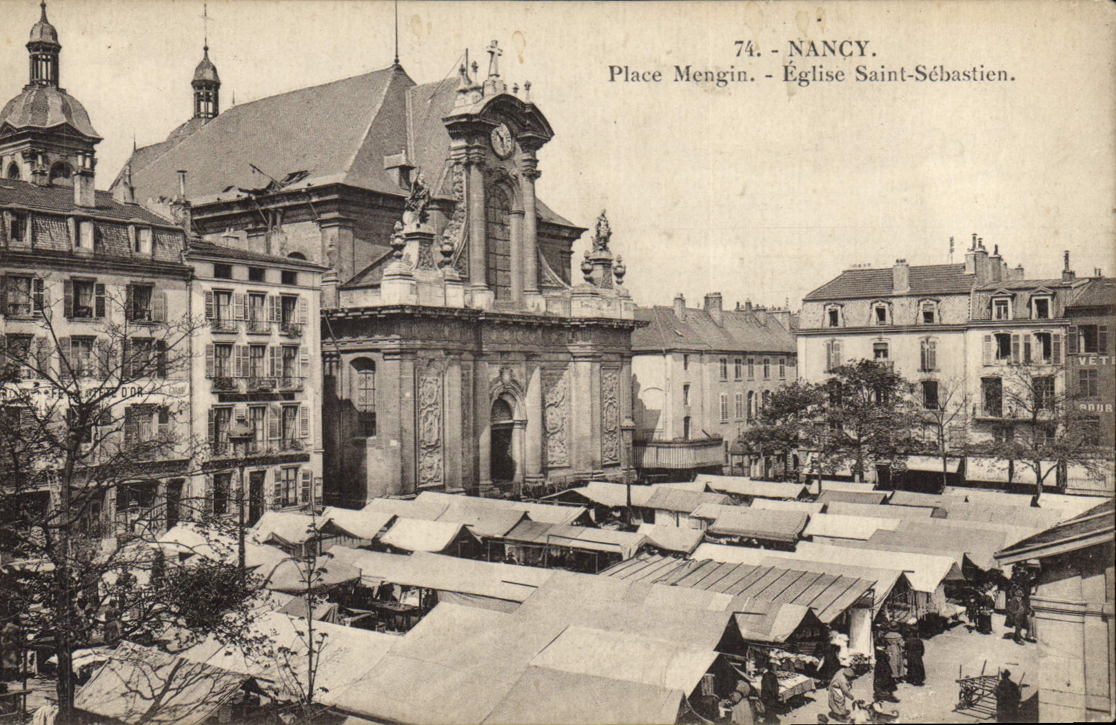 CPA Nancy Place Mengin Eglise Saint Sebastien 