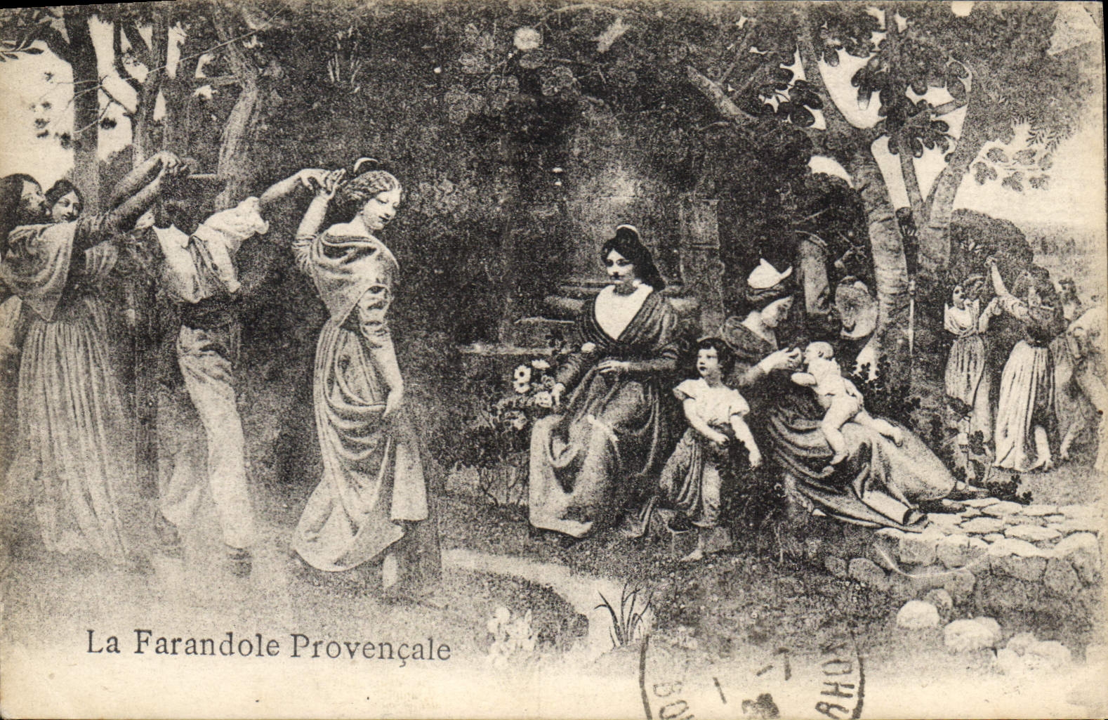CPA La Farandole Provencale Folklore