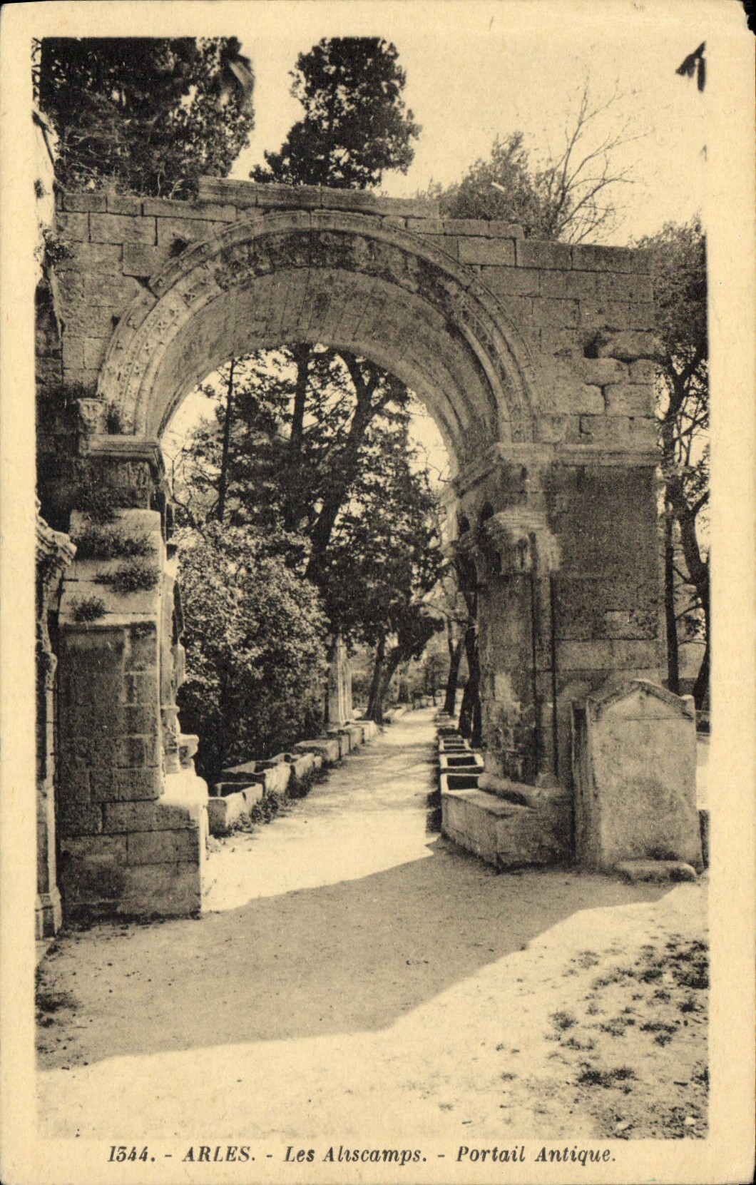 CPA Arles Les Alyscamps Portail Antique 