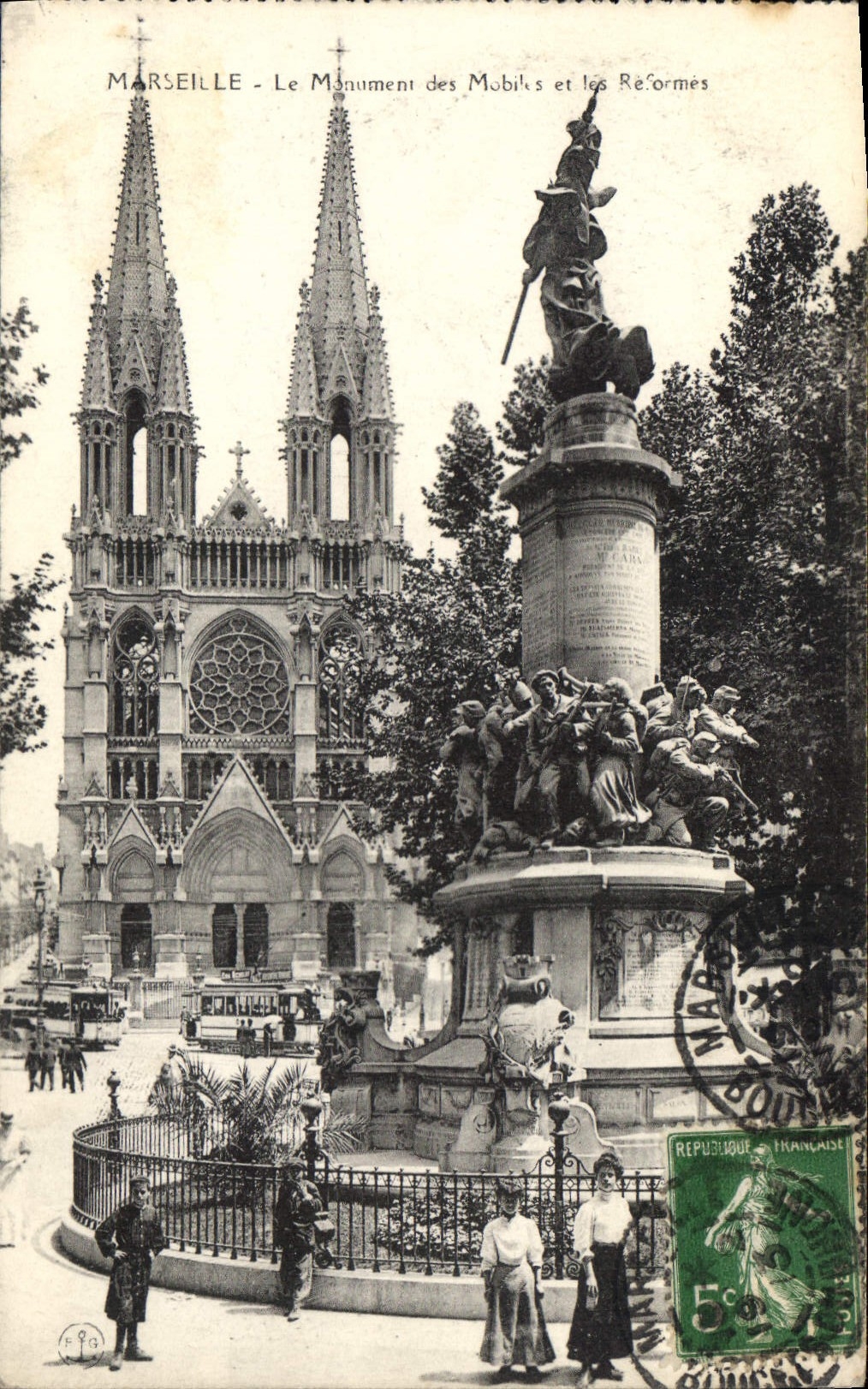 CPA Marseille le Monument des Mobiles et les Reformes 
