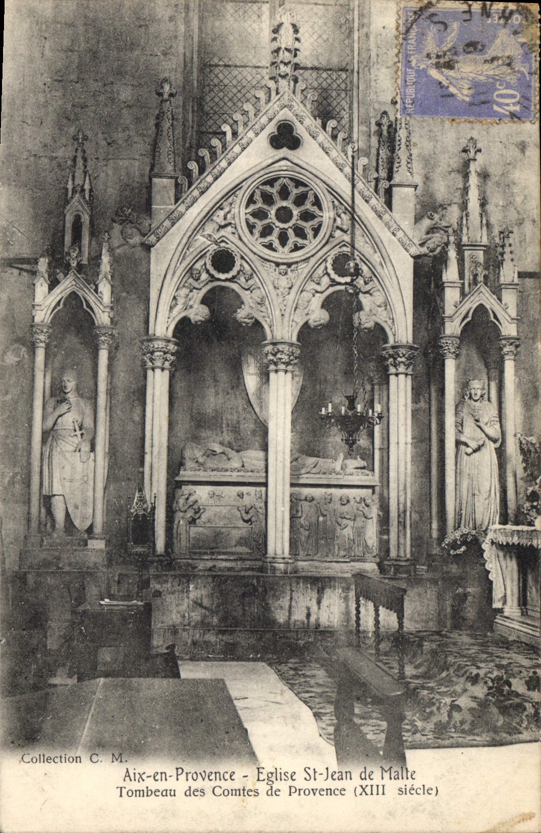 CPA Aix en Provence Eglise St Jean de Malte Tombeau des Comtes de Provence XIII siecle