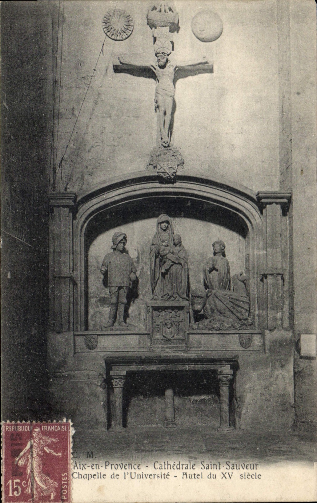 CPA Aix en Provence Cathedrale Saint Sauver chapelle de l'Universite Autel du Xv siecle