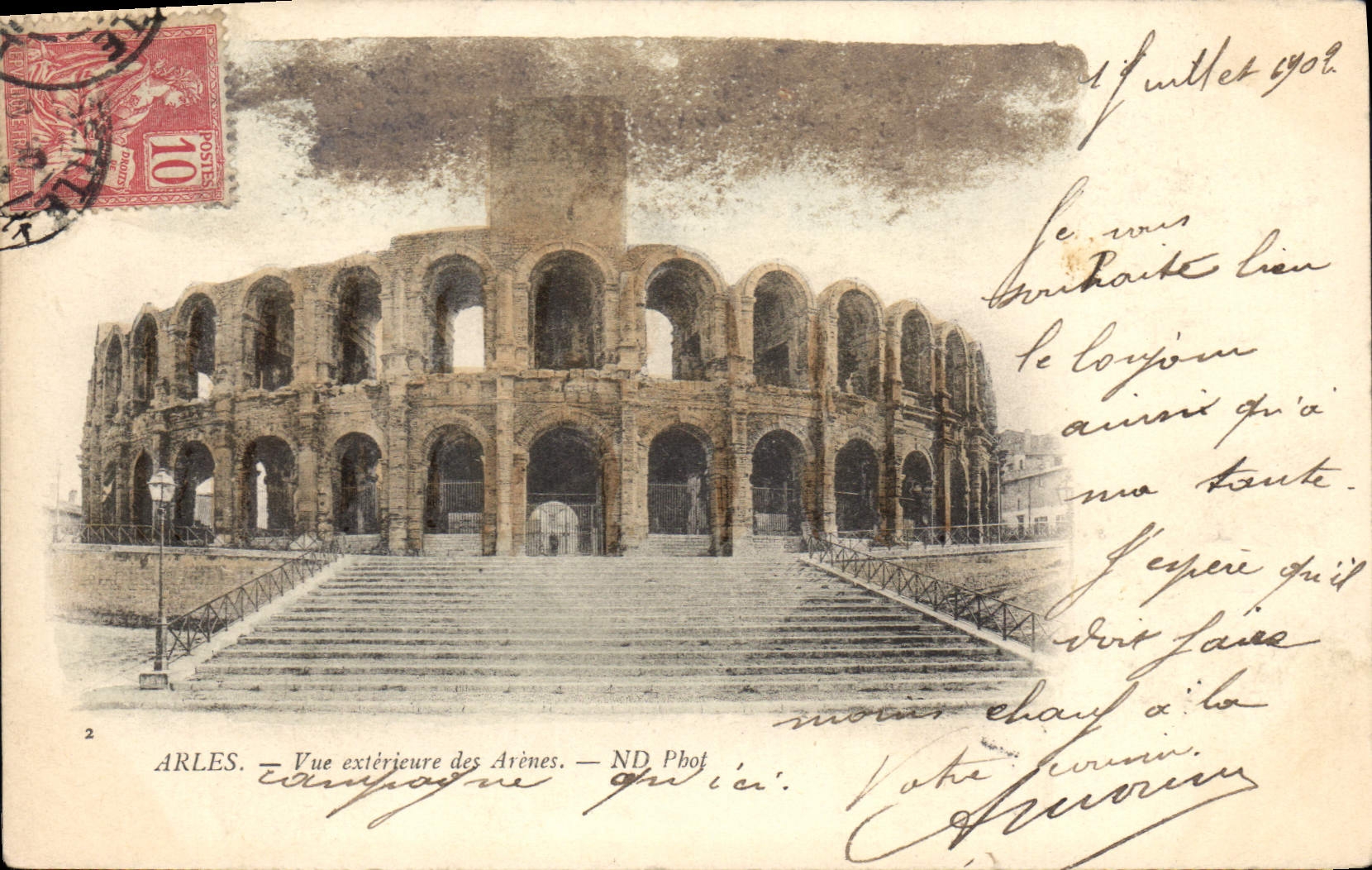 CPA Arles vue exterieure des Arenes 