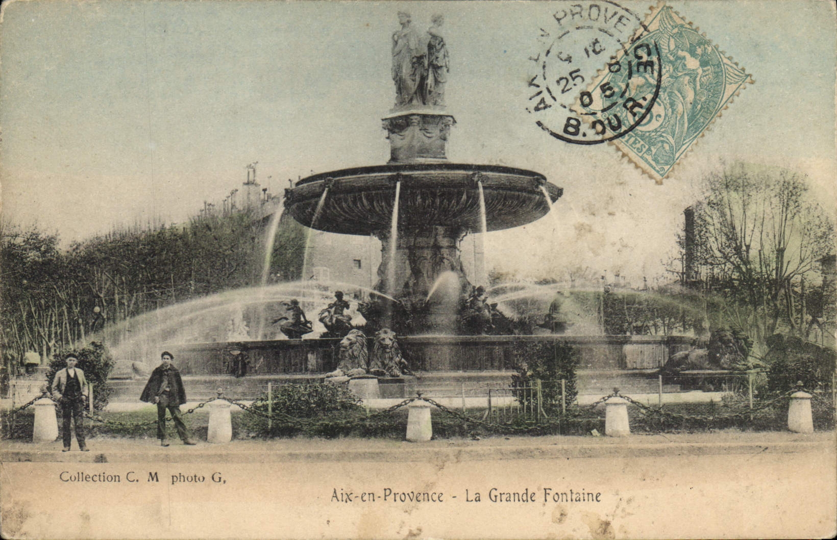 CPA Aix en Provence Barrage La Grande Fontaine Lion