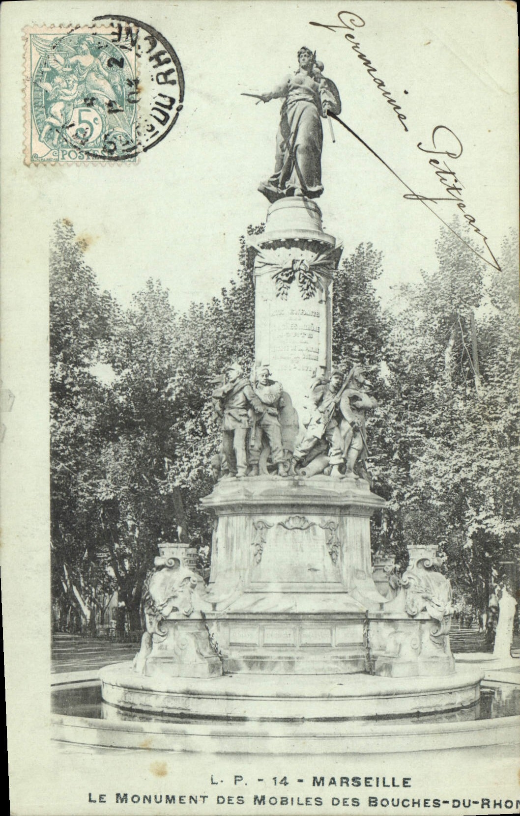 CPA Marseille le Monument des Mobiles des Bouches du Rhone 