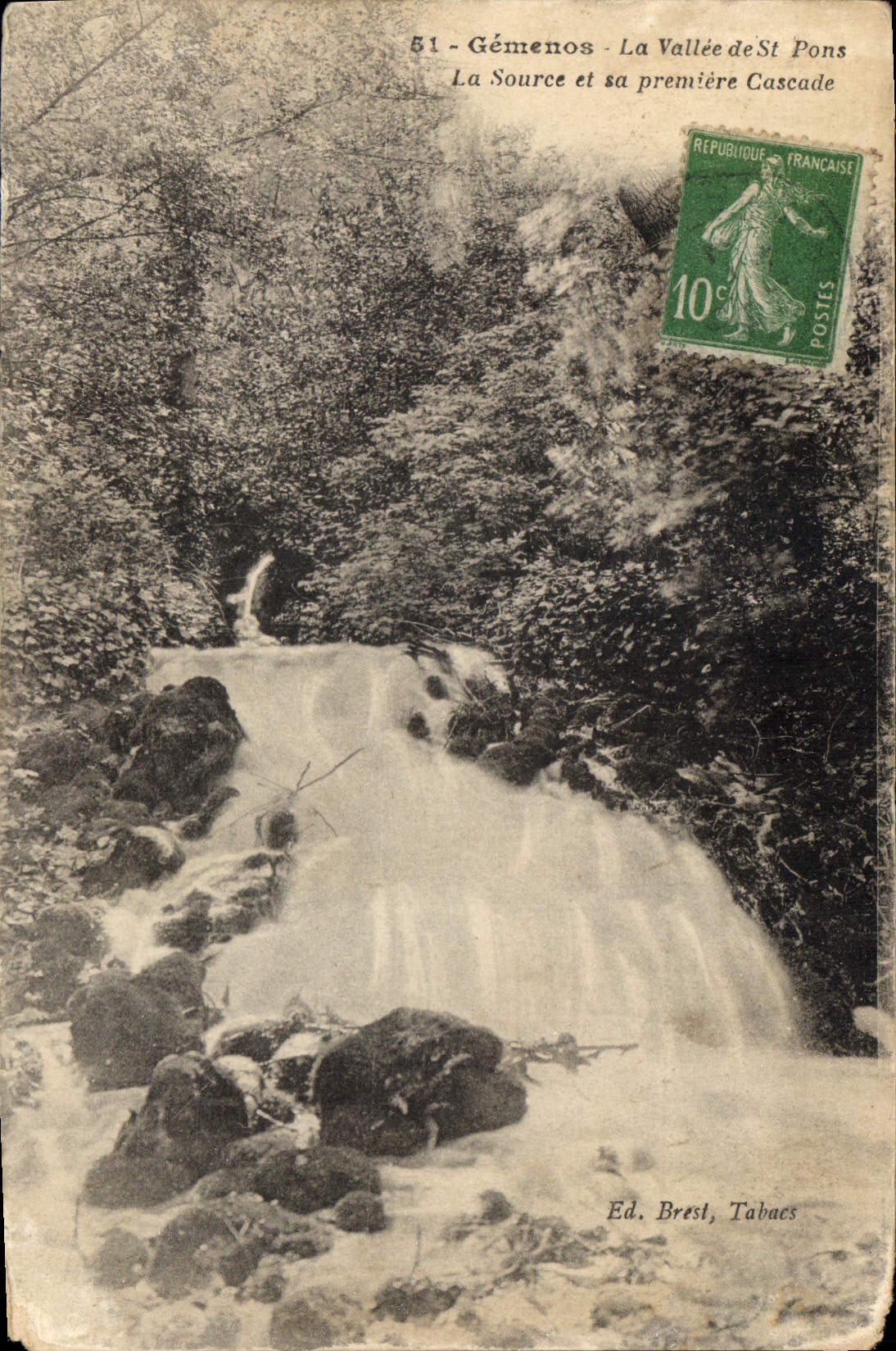 CPA Gemenos la vallee de St Pons la Source et sa premiere cascade 