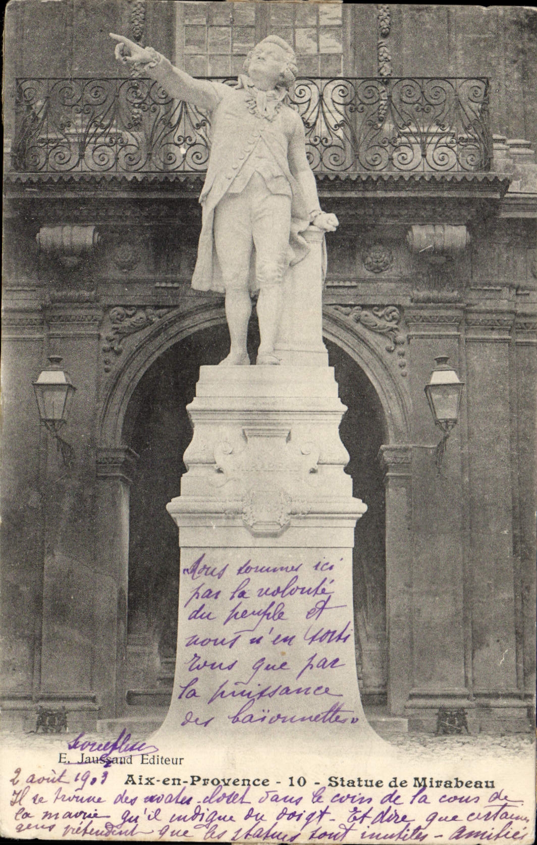 CPA Aix en Provence Statue de Mirabeau 