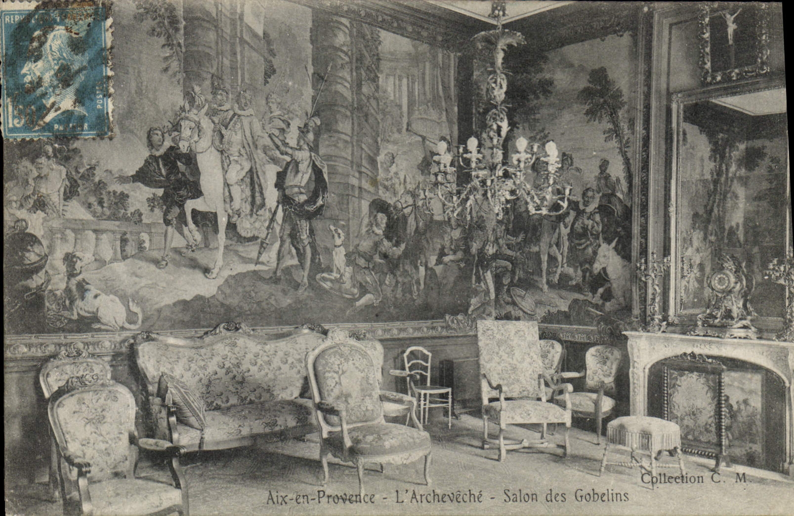 CPA Aix en Provence L'Archeveche Salon des Gobelins