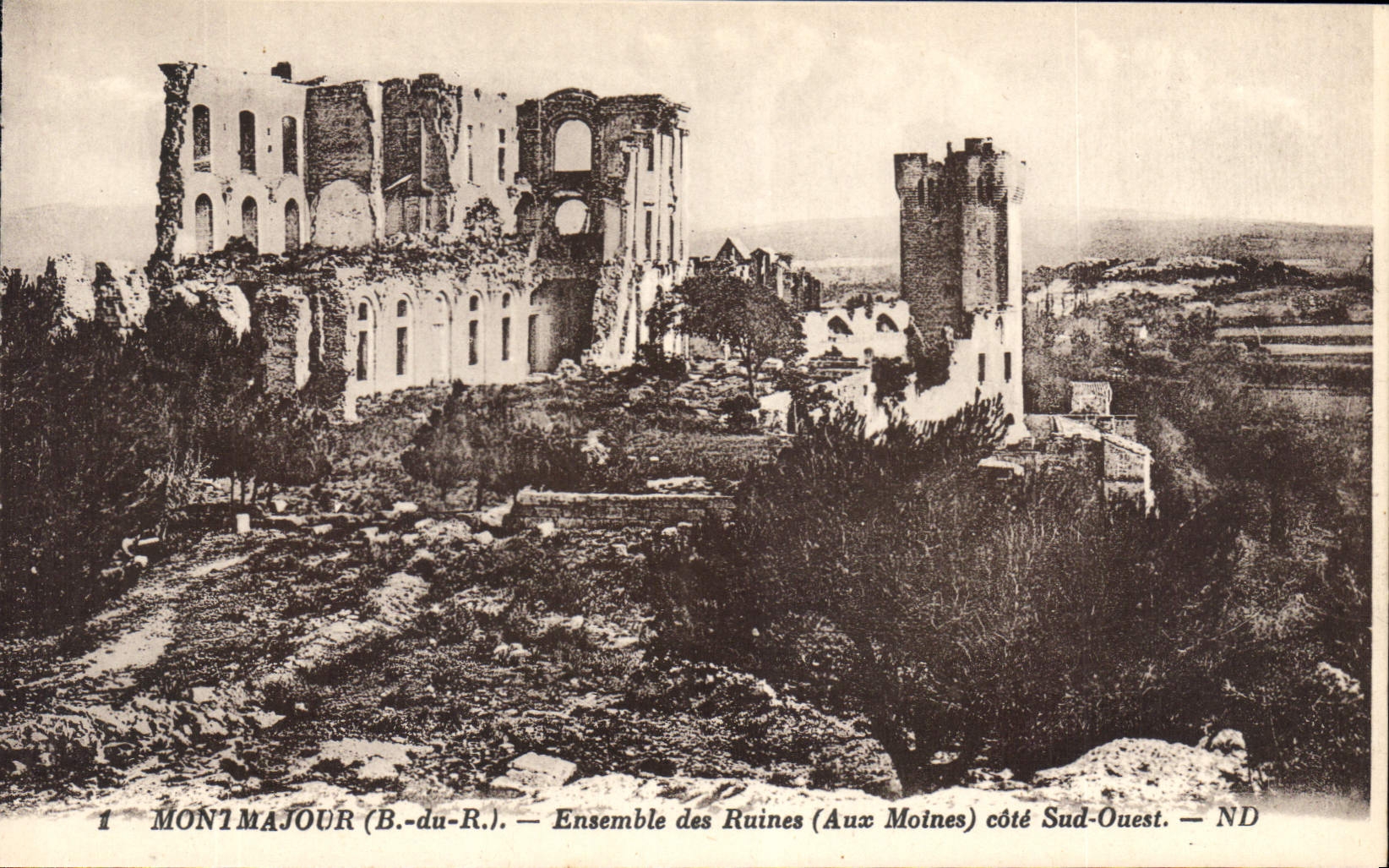 CPA Monmajour B du R Ensemble des Ruines Aux Moines cote sud ouest 