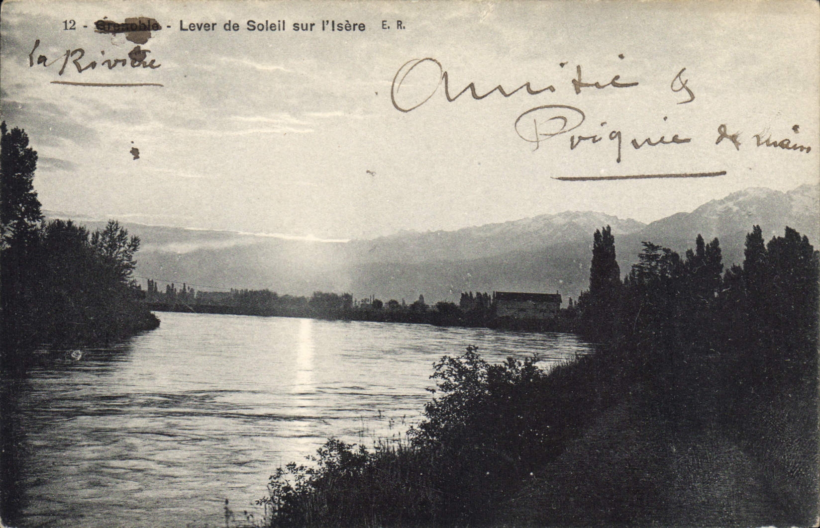 CPA Lever de Soleil sur l'Isere Grenoble