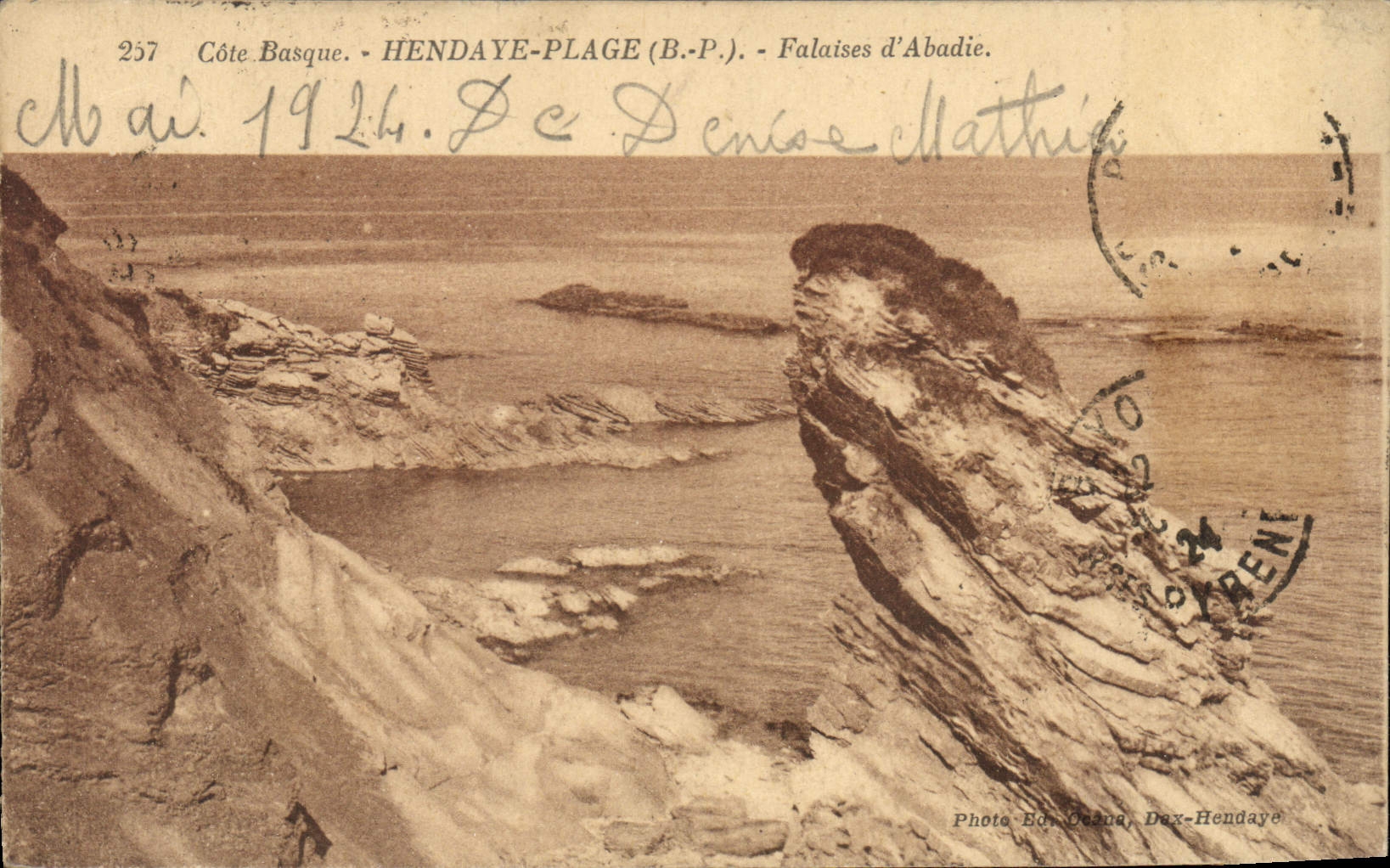 CPA Hendaye Plage Falaises d'Abadie
