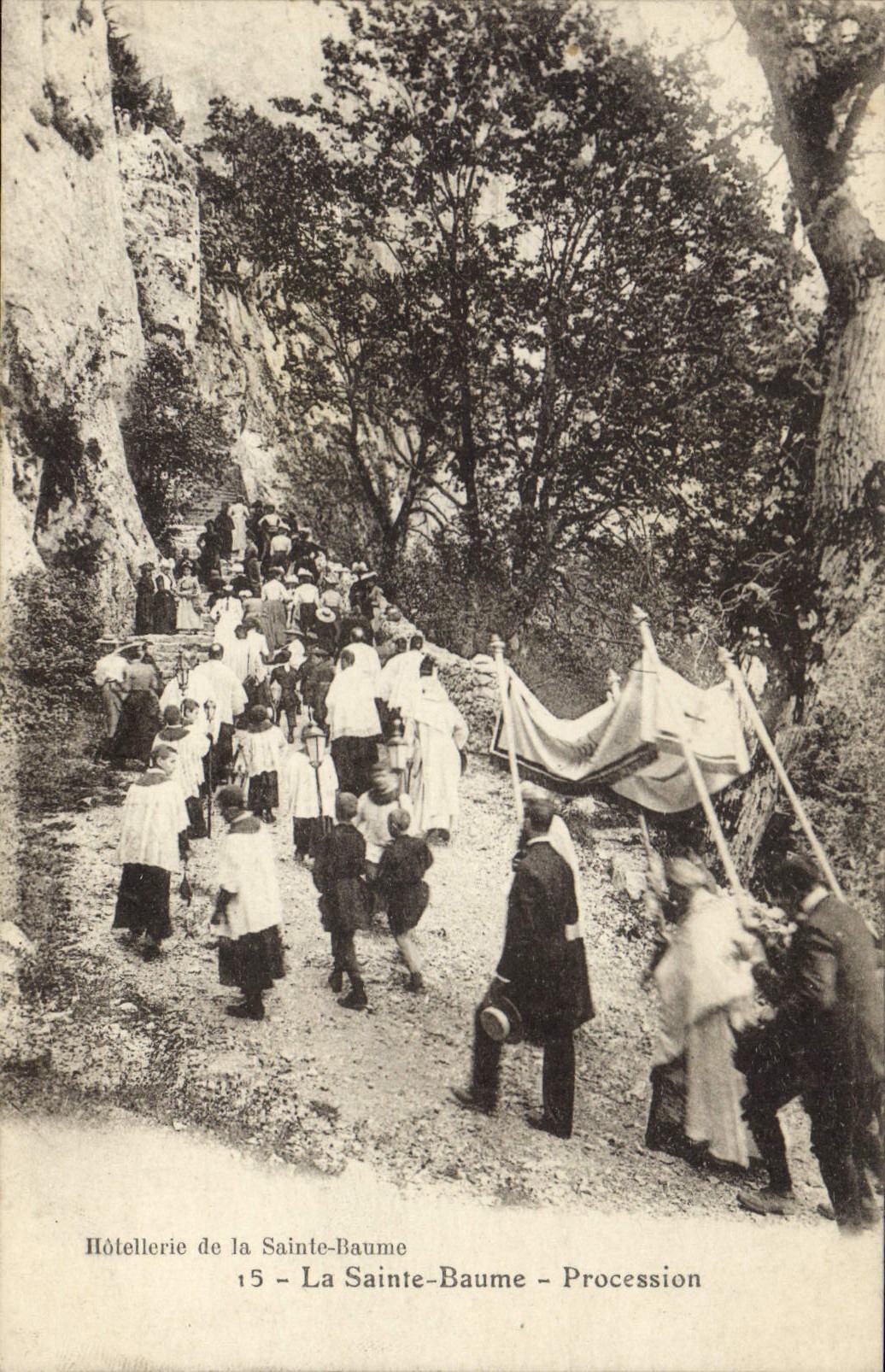 CPA La Sainte Baume Procession