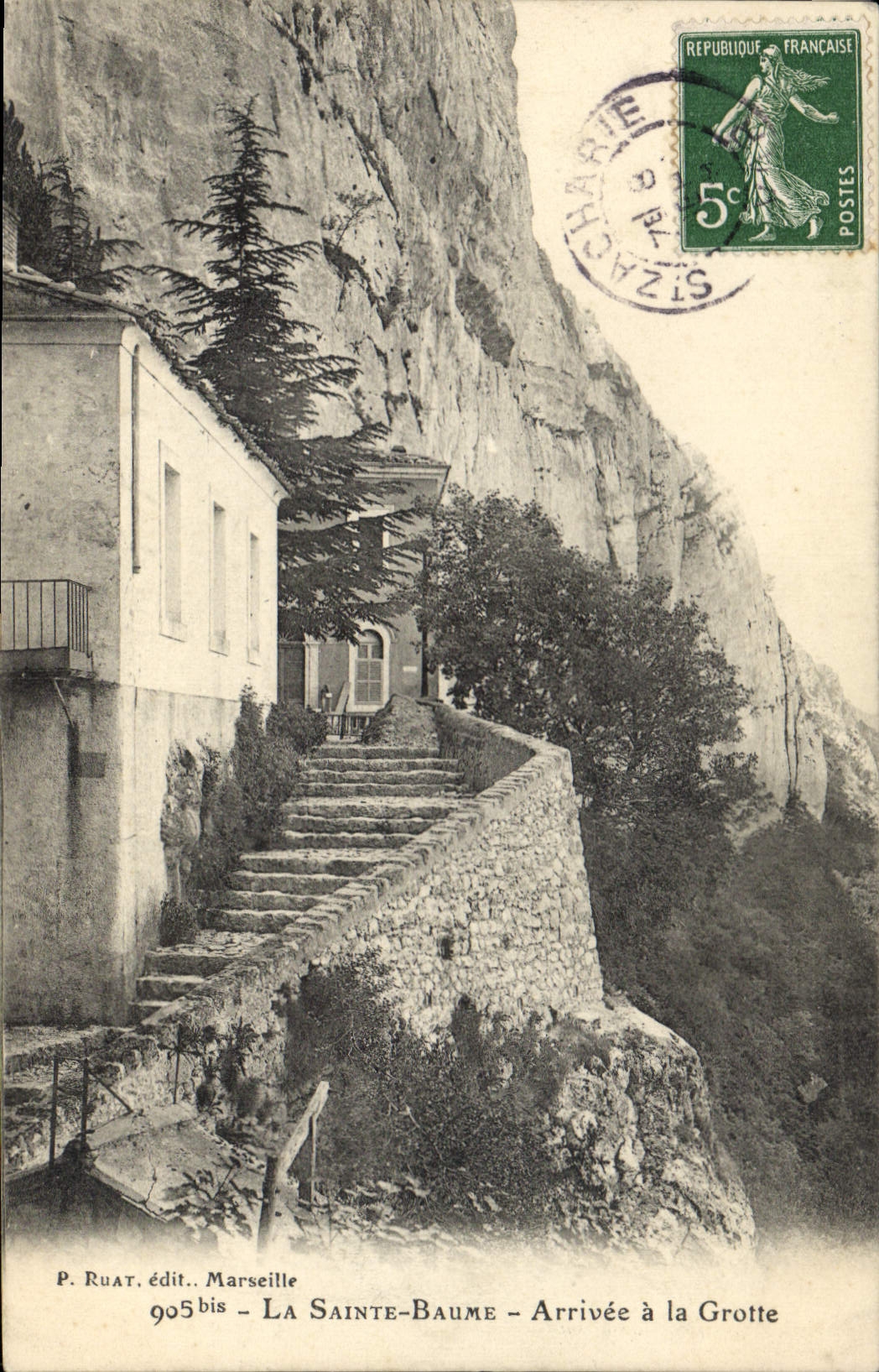 CPA La Sainte Baume Arrivee a la Grotte