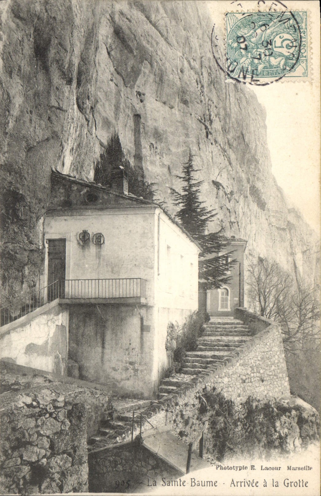 CPA La Sainte Baume Arrivee a la Grotte