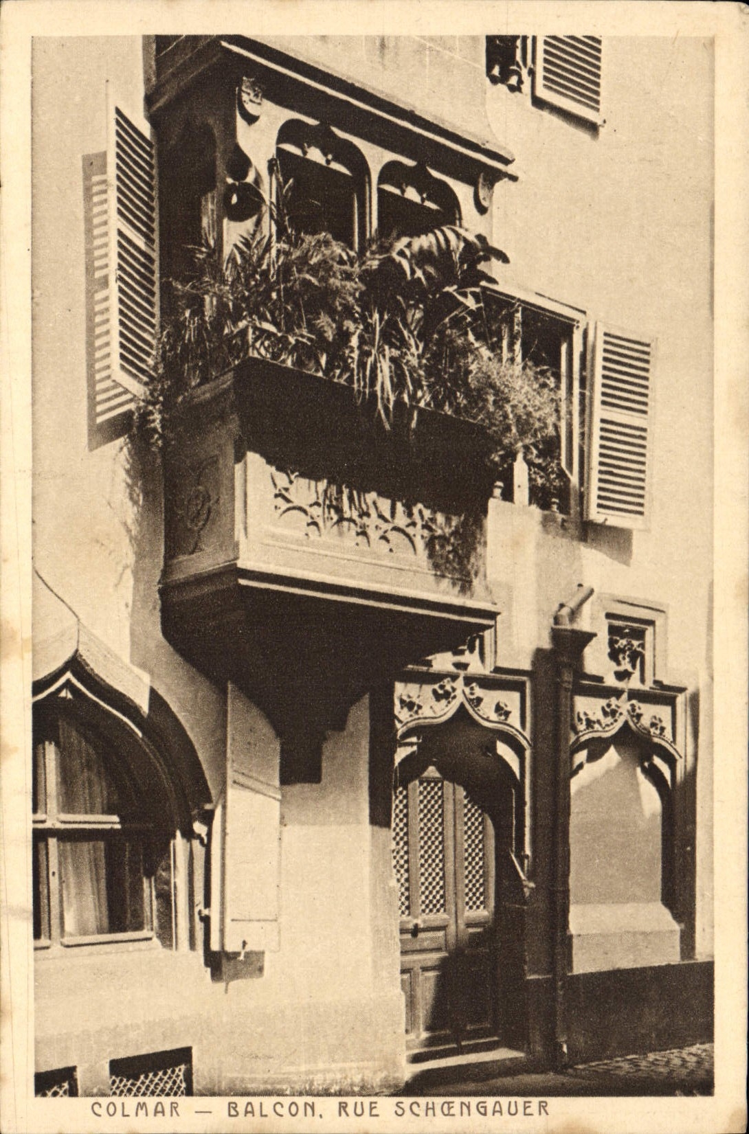 CPA Colmar Balcon Rue Schoengauer