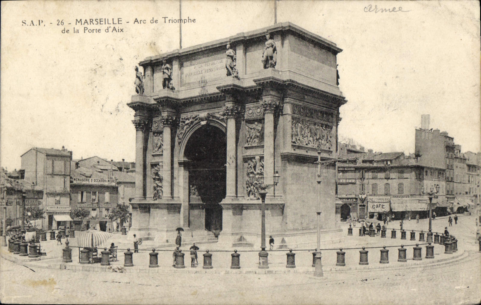 CPA Marseille Arc de Triomphe de la Porte d'Aix