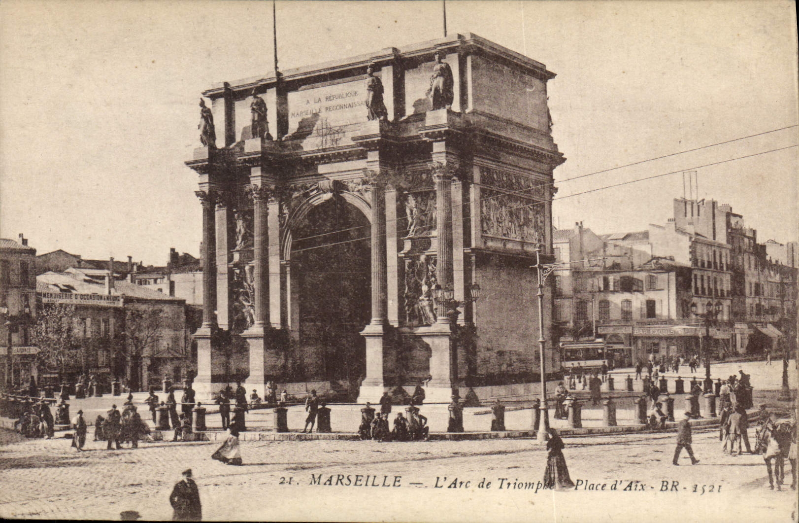 CPA Marseille L'Arc de Triomphe Place d'Aix