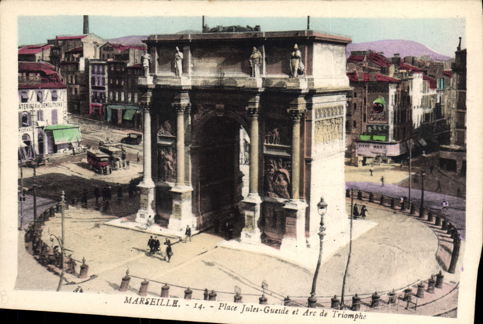 CPA Marseille Place Jules Guesde et Arc d'Triomphe