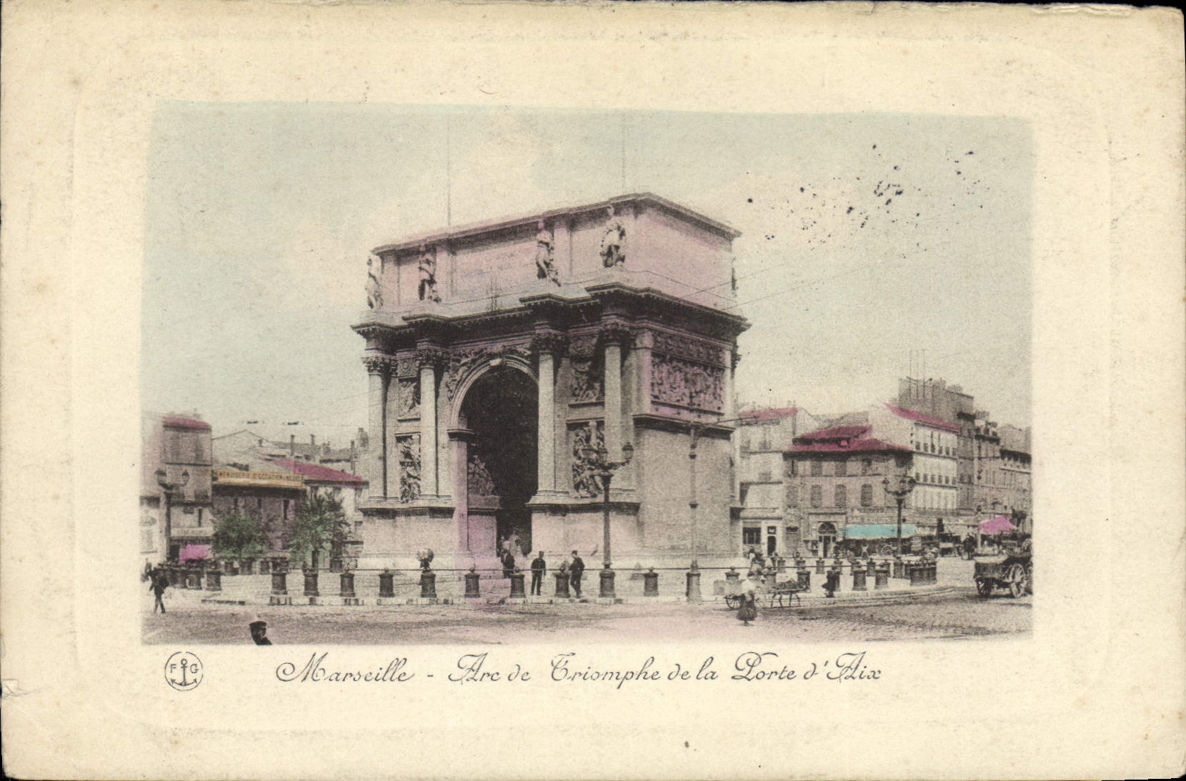 CPA Marseille Arc de Triomphe de La Porte d'Aix