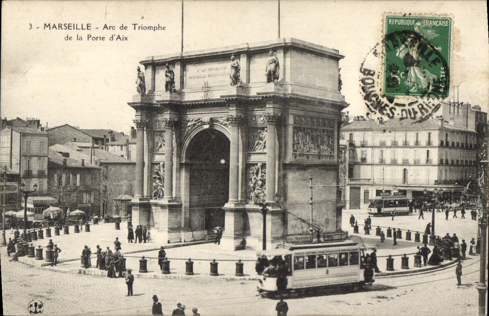 CPA Marseille Arc de Triomphe de La Porte d'Aix
