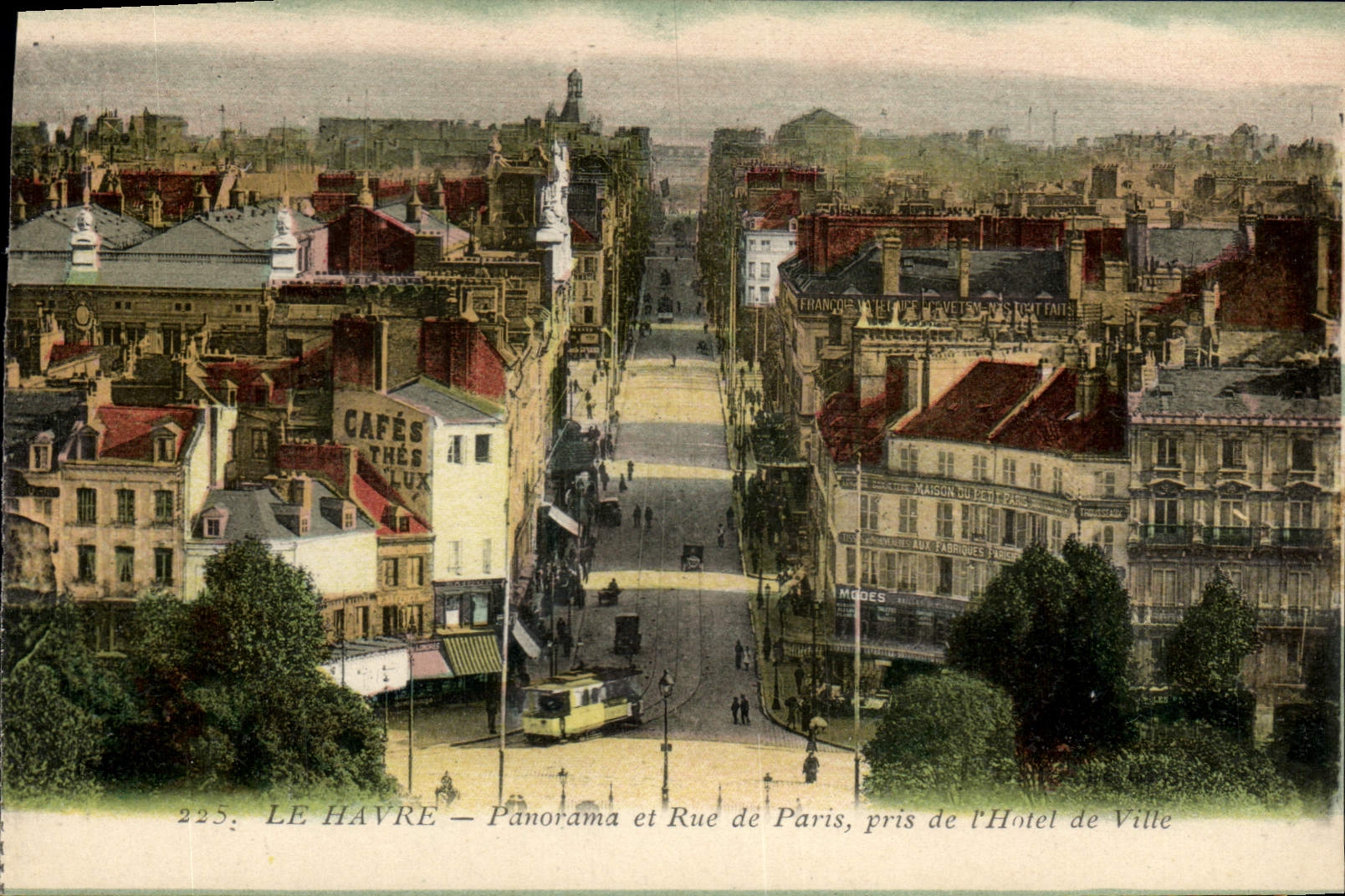 CPA Le Havre Panorama et Rue de Paris Pris de l'Hotel de Ville