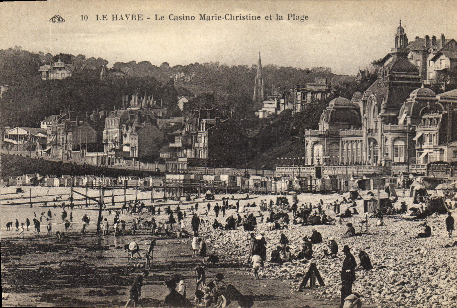 CPA Le Havre Le Casino Marie Christine et la Plage