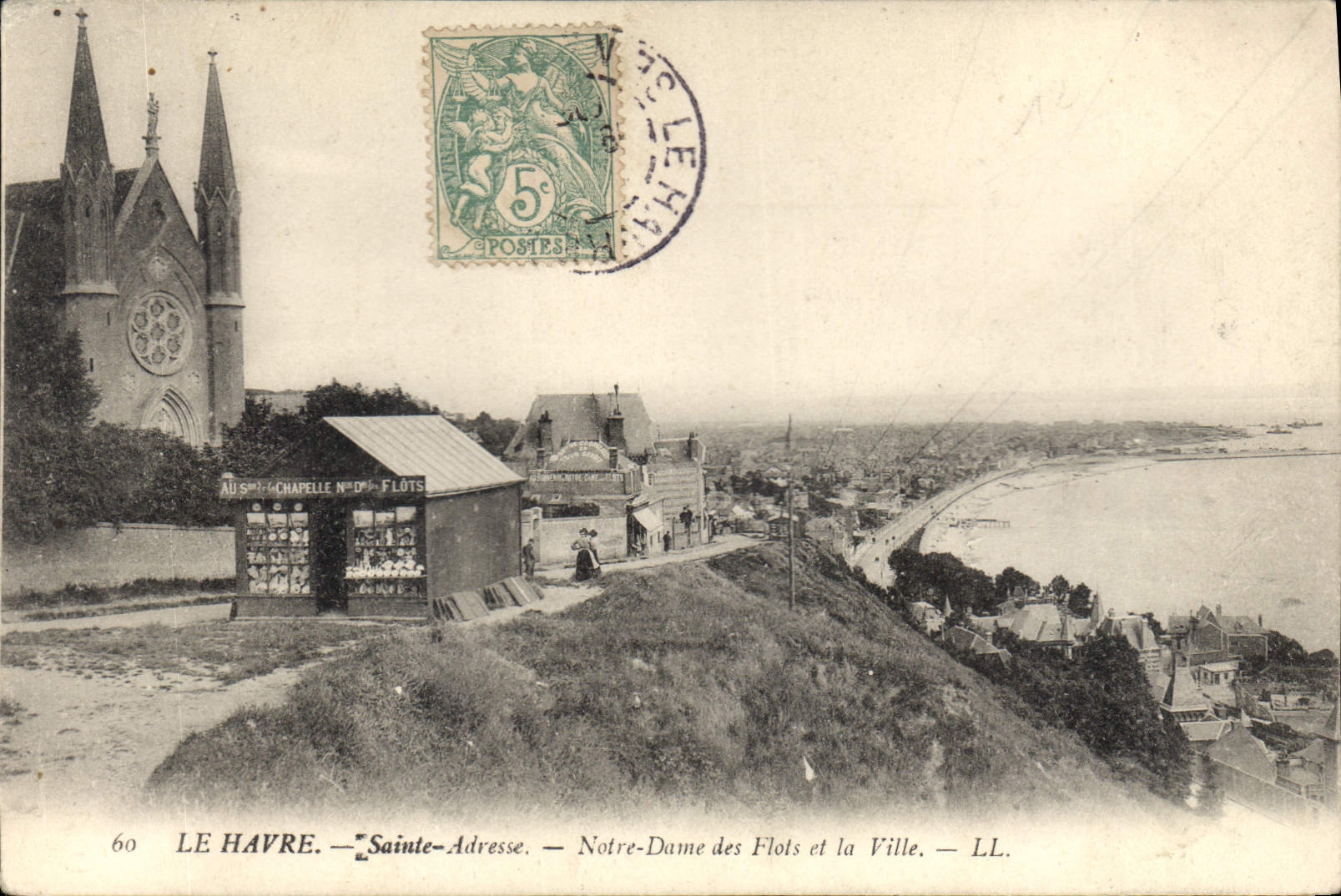 CPA Le Havre Sainte Adresse Notre Dame des Flots et la Ville