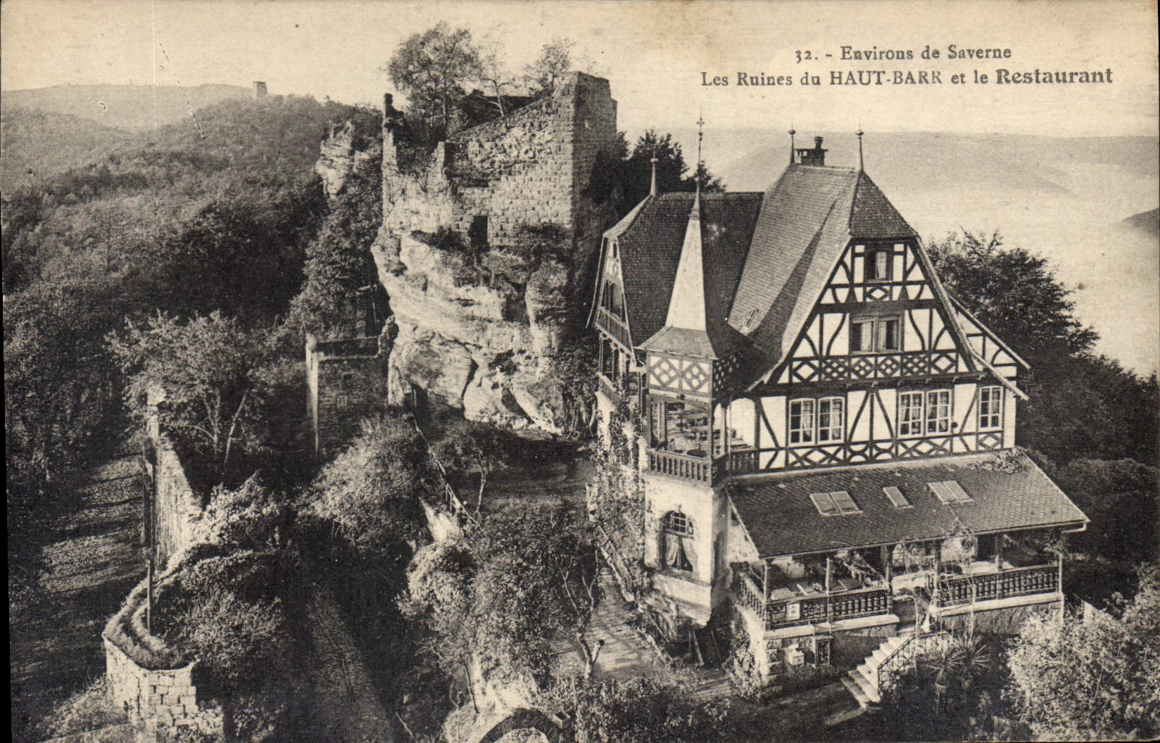 CPA Environs de Saverne Les Ruines du Haut Barr et le Restaurant 
