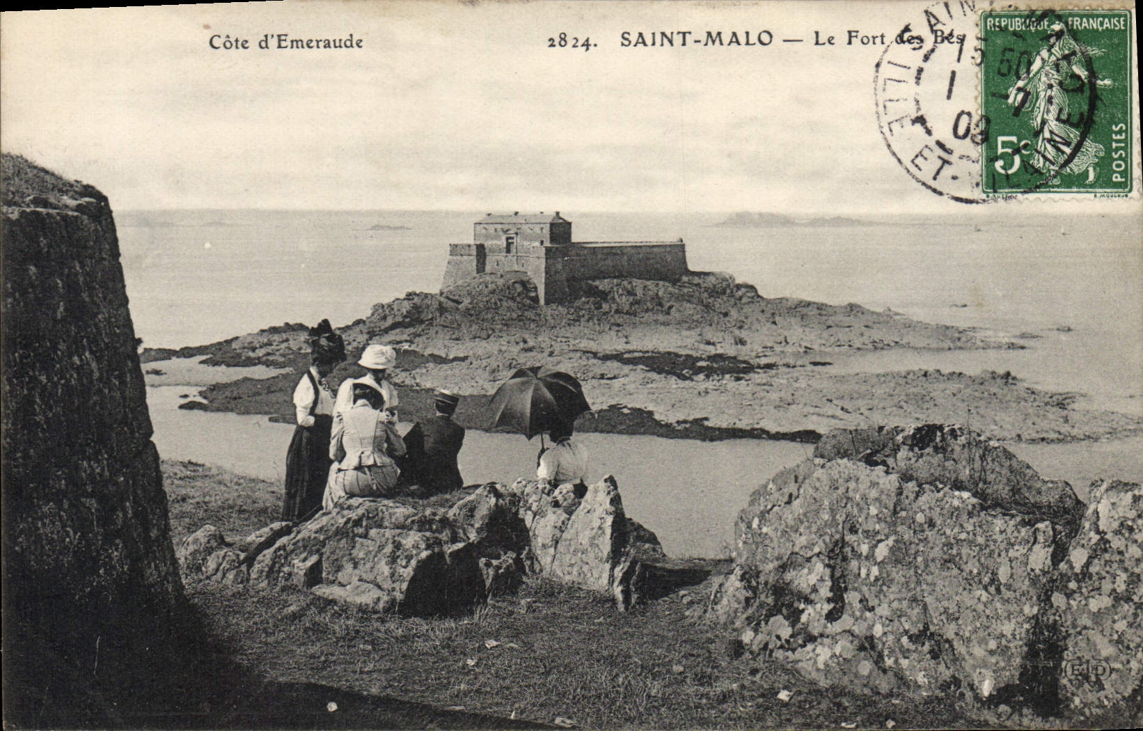 CPA Cote d'Emeraude Saint Malo Le Fort de Bey 