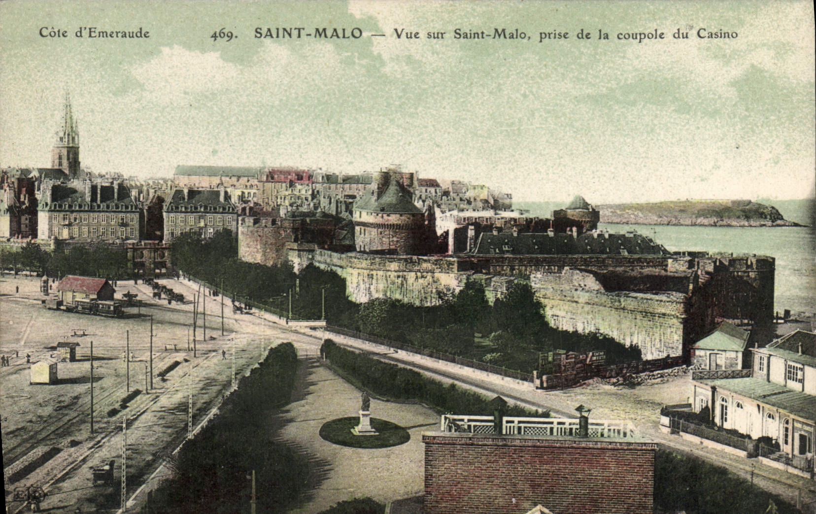 CPA Cote d'Emeraude Saint Malo Vue sur Saint Malo Prise de la Coupole du Casino 