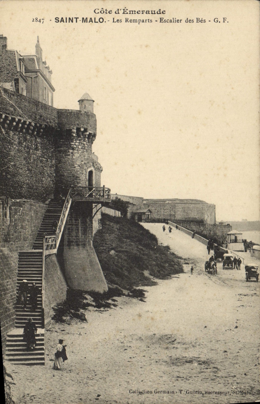CPA Cote d'Emeraude Saint Malo Les Remparts Escalier des Bes 
