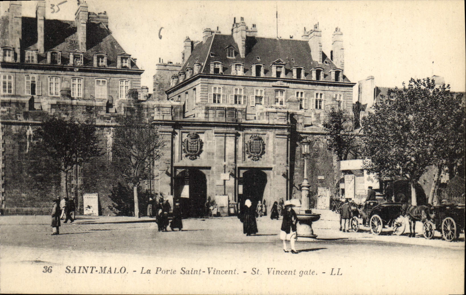 CPA Saint Malo La Porte Saint Vincent St Vincent Gate 