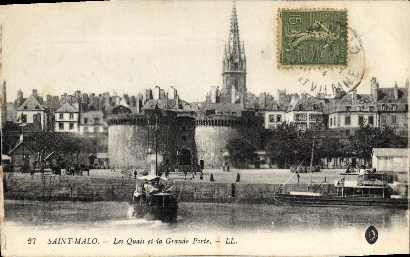 CPA Saint Malo Les Quais et la Grande Porte 