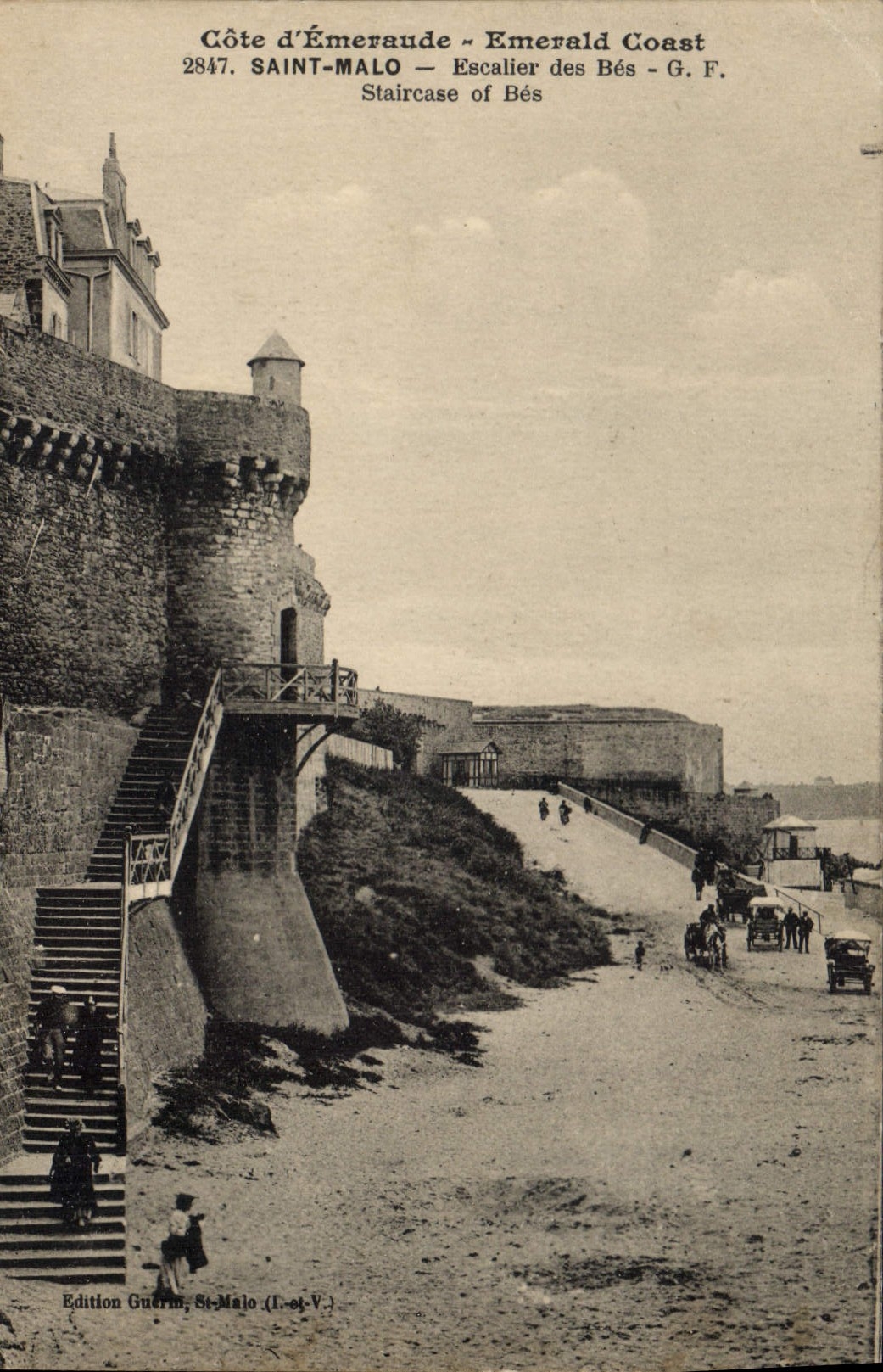 CPA Cote d'Emeraude Emerald Coast Saint Malo Escalier des Bes G F 