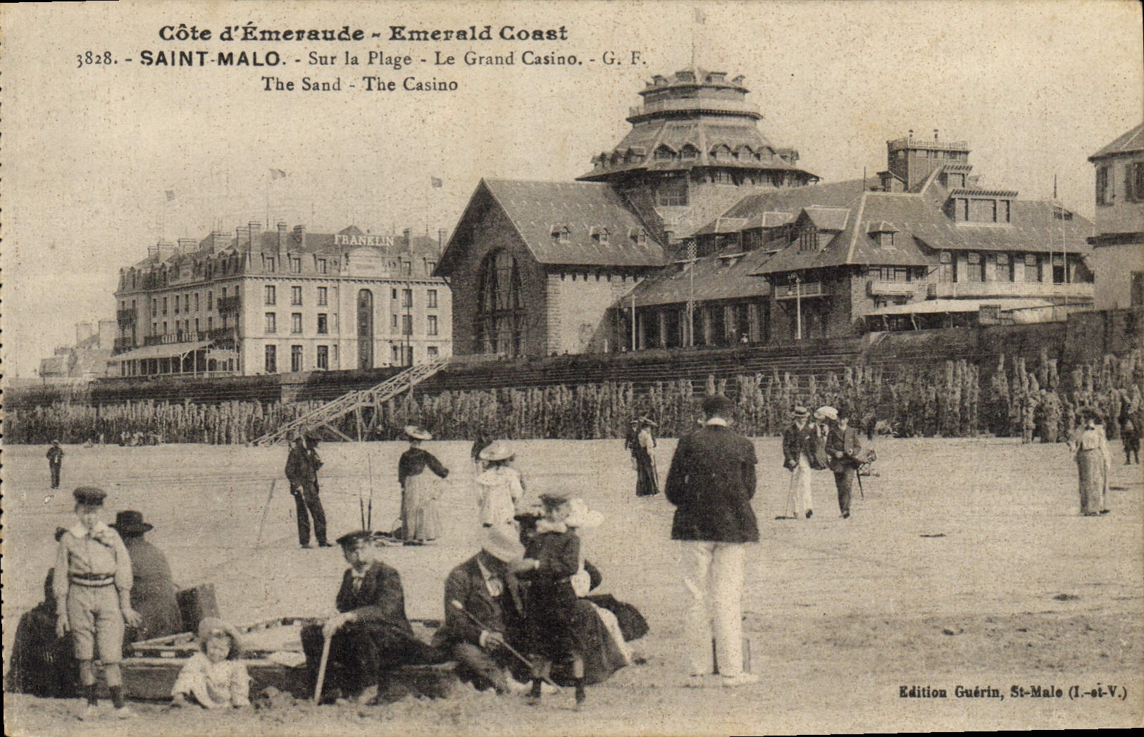 CPA Cote d'Emeraude Emerald Coast Saint Malo Sur la Plage Le Grand Casino G F 