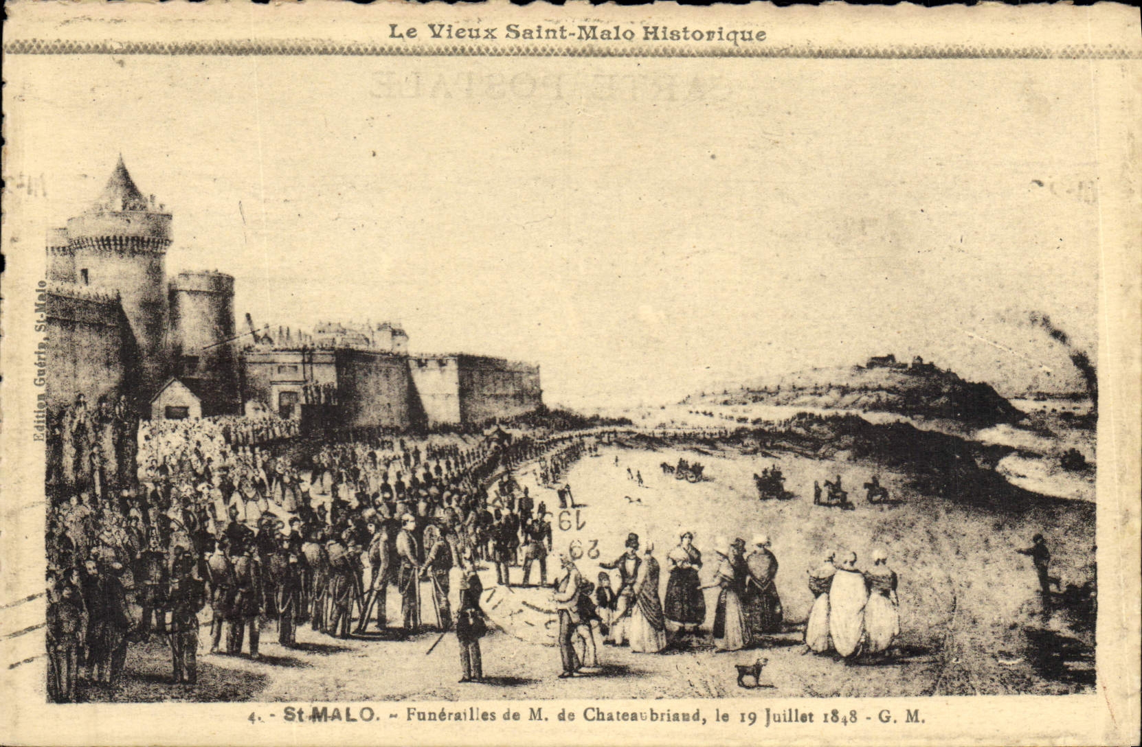 CPA Le Vieux Saint Malo Historique St Malo Funeral de M de Chateaubriand le 19 Juillet  1848