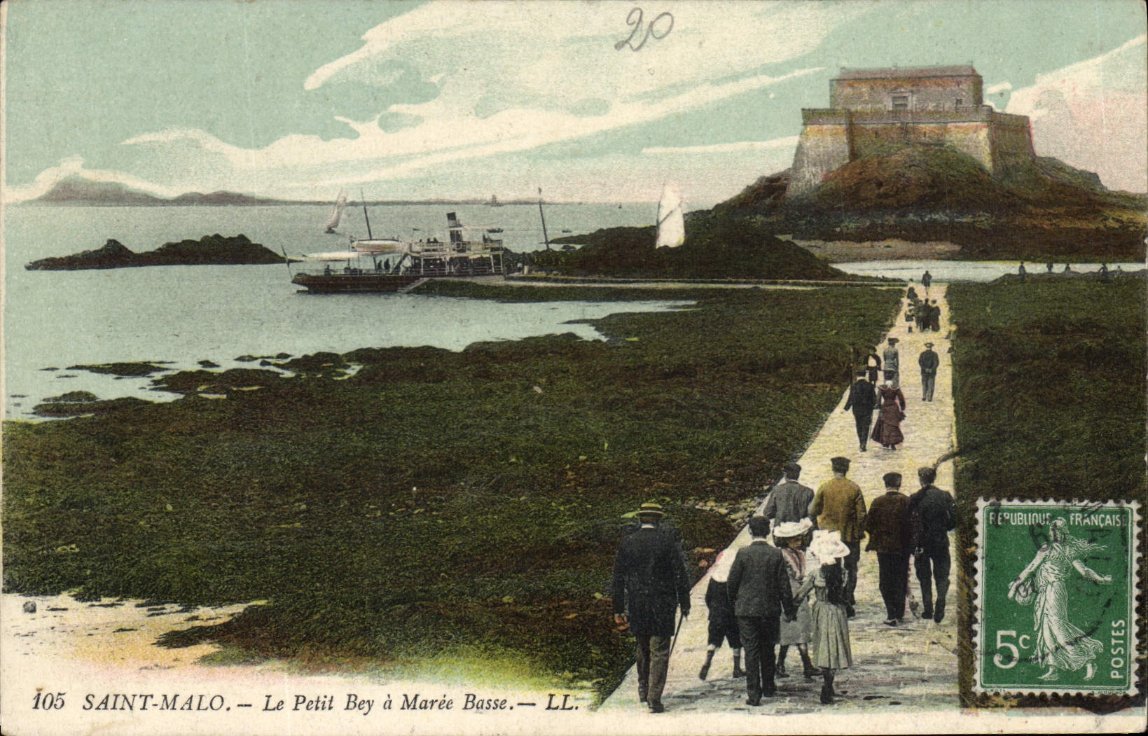 CPA Saint Malo Le Petit Bey a Maree Basse 