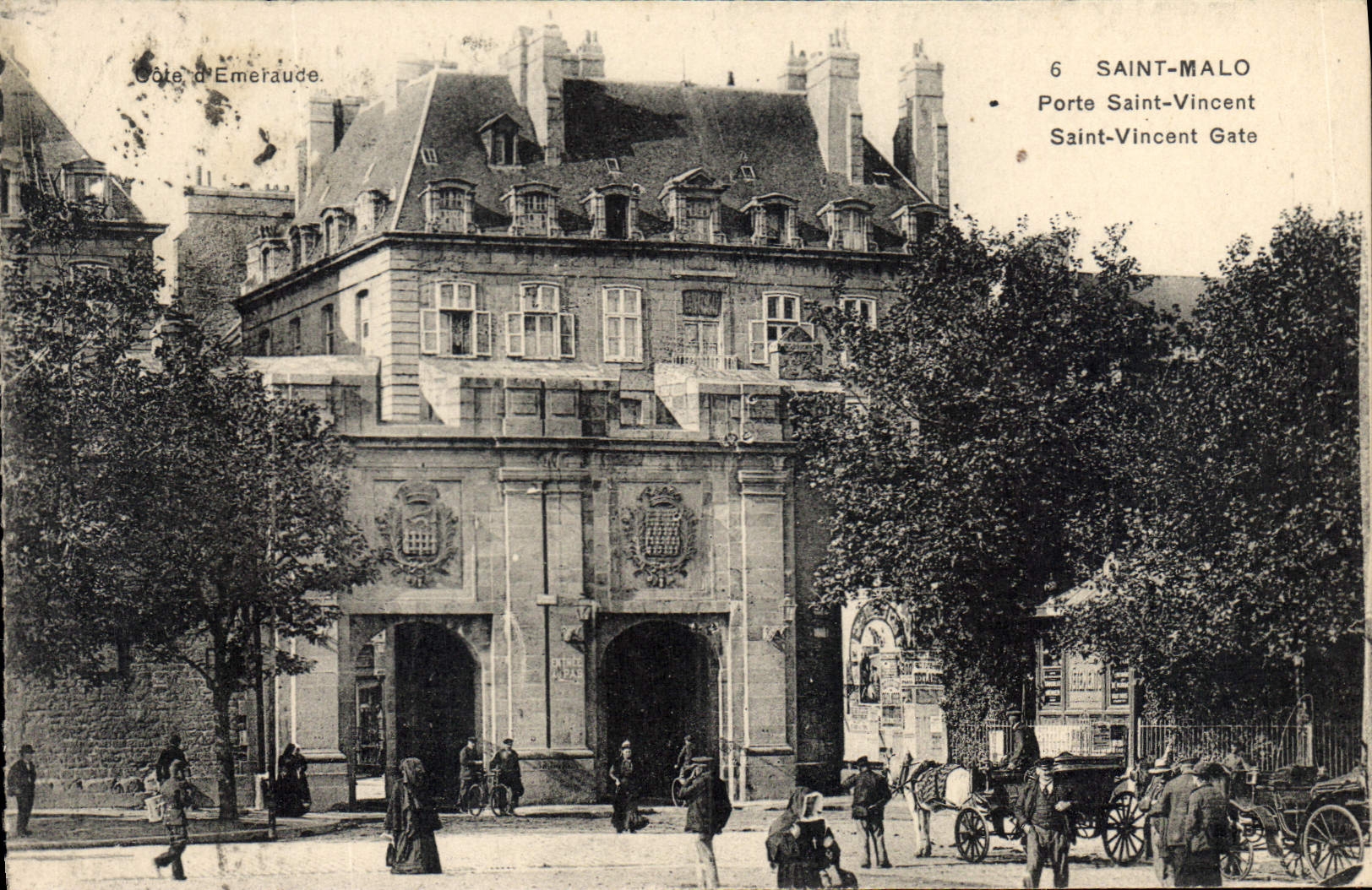 CPA Cote d'Emeraude Saint Malo Porte Saint Vincent Saint Vincent Gate 
