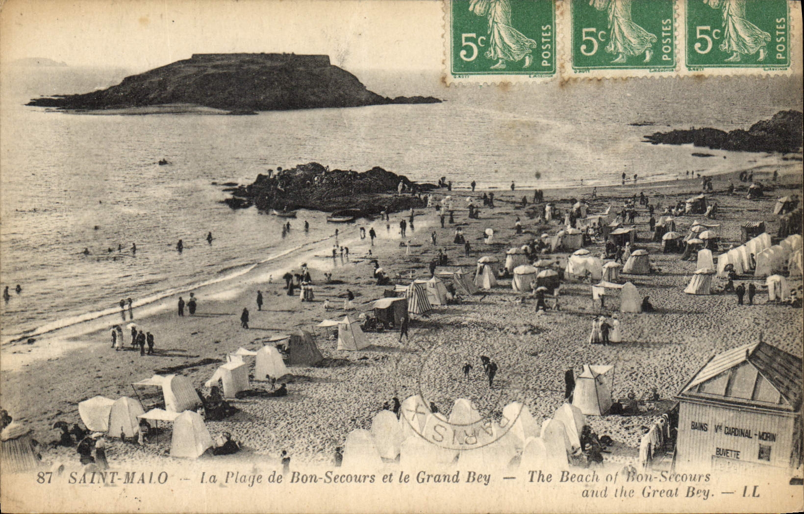 CPA Saint Malo La Plage de Bon Secours et le Grande Bey 