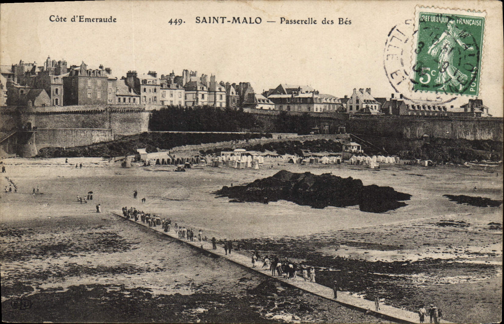 CPA Cote d'Emeraude Saint Malo Passerelle des Bes 